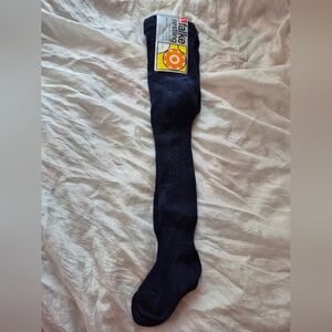 Wool And Cotton Blend Ribbed Navy Baby Tights By Falke Size 1-2 Years